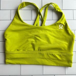 Lululemon logo sports bra bright green